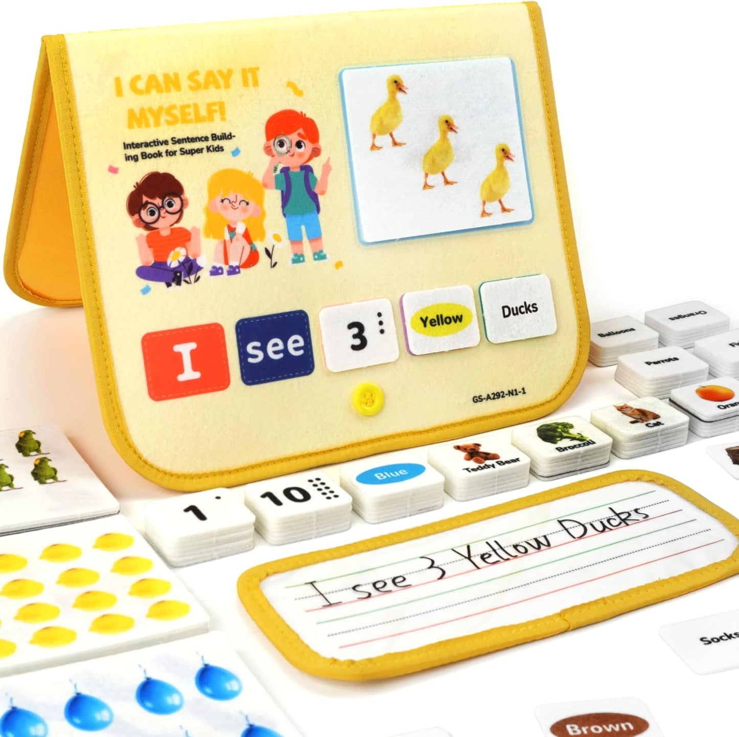 CHEFAN 165 PCS Sentence Building for Kids, Speech Therapy Materials with Writing Board, Sentence Building Games for Special Education, Reading & Language Development