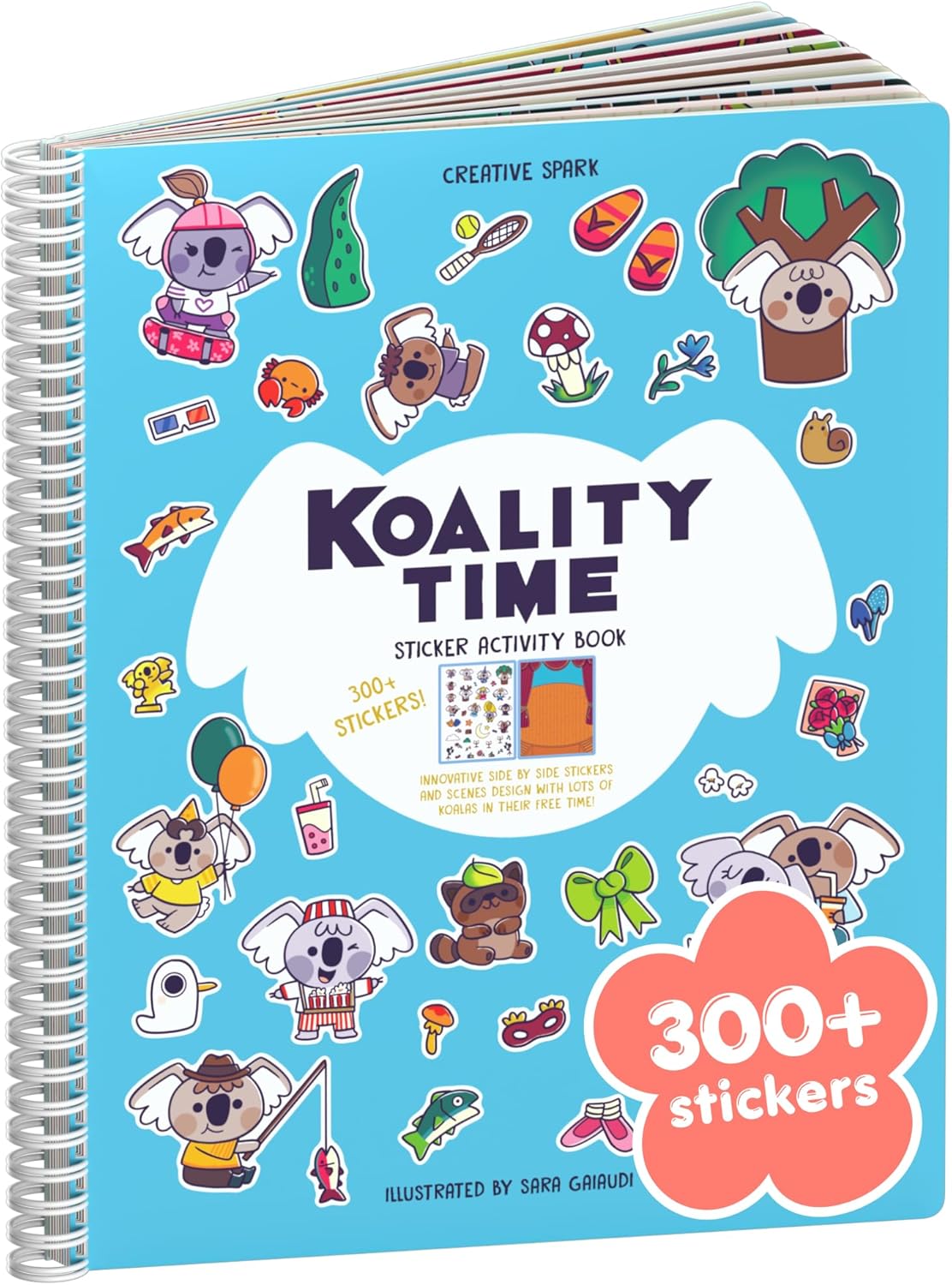 Animals Habitat 500+ Kids Sticker Book by Cupkin Toddler Airplane Travel Activity Coloring and Sticker Book, Road Trip Essentials, 12 Coloring Pages + 12 Scenes for Ages 2–8 Years - Colors B
