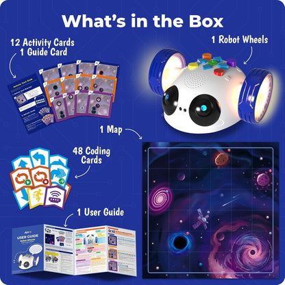 Apitor Coding Robot Toys for Kids Ages 5+, STEM Robot Toy Kit with Wheels and Play Cards, Screen Free Remote Control Programming Interactive Toy for Boys and Girls Ages 5-8