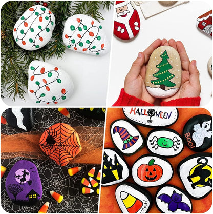 River Rocks for Painting 45 Pcs Large 2-3 Inch Flat Smooth Painting Stones Craft Rock to Paint for Kids Crafts Painting Bulk