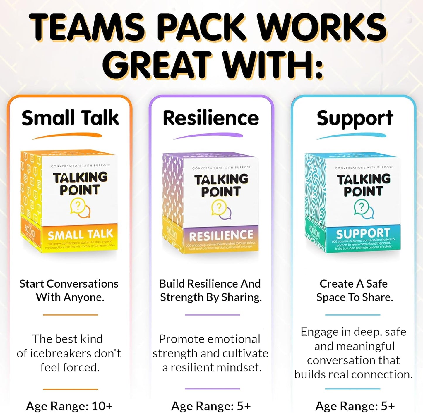 200 Conversation Cards for Teams - Meaningful Questions That Help Team Members Understand Each Other - Team Building Conversation Starter Card Game for Work - Office Icebreaker Conversation Card