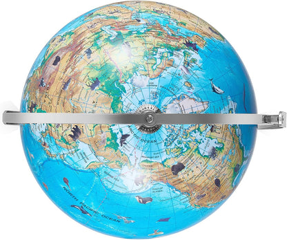 VEVOR Educational World Globe, 10 in/254 mm, Interactive Globe for Kids, with AR Golden APP, 720° Rotation, LED Night Lighting, 197 National Geographic Knowledge, STEM Toy, for Children Ages 4–10