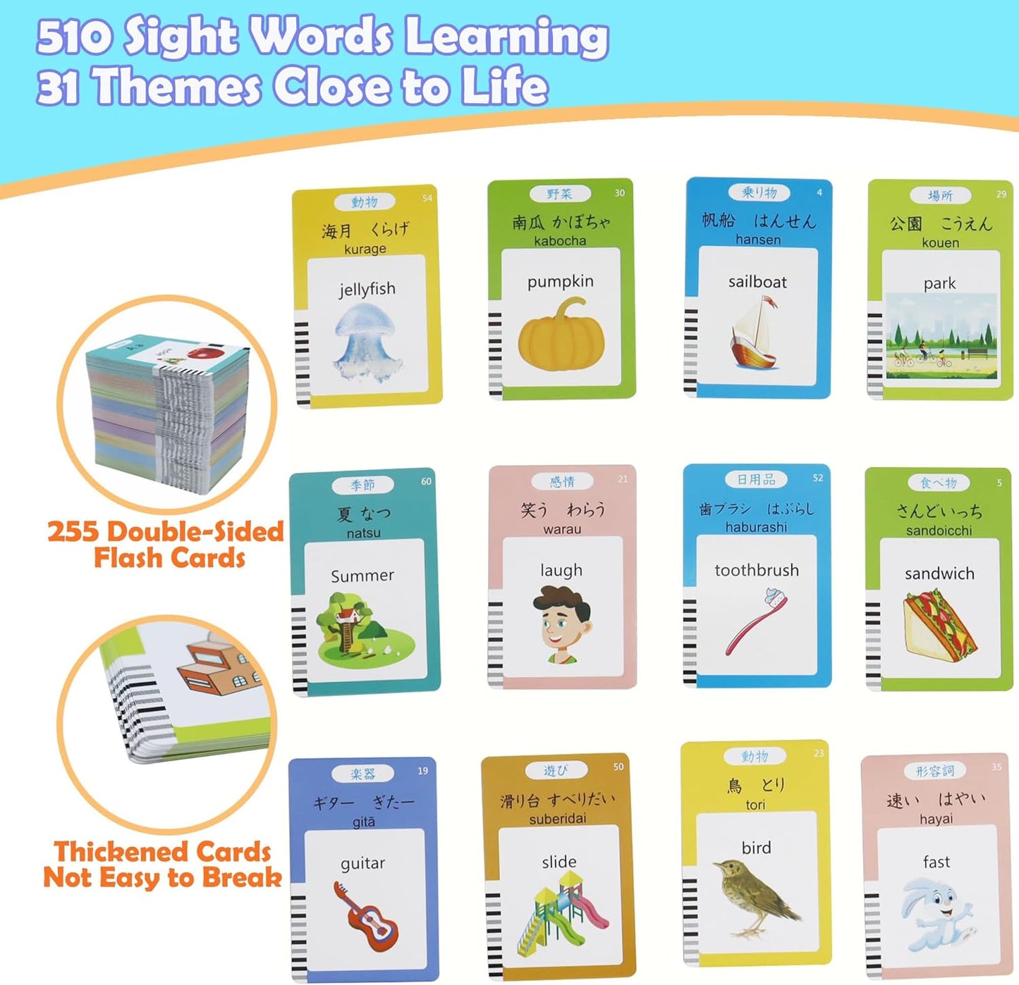 Spanish & English 510 Words Alphabet Bilingual Talking Flash Cards for 3-8 Years Toddlers, Pocket Speech Buddy Therapy Autism Toys, Educational Learning Interactive Toy for Boys Girls Kids Gifts Blue