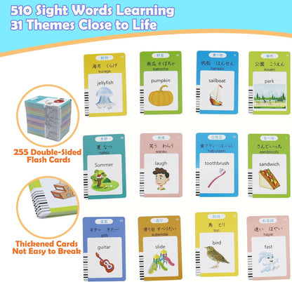 Spanish & English 510 Words Alphabet Bilingual Talking Flash Cards for 3-8 Years Toddlers, Pocket Speech Buddy Therapy Autism Toys, Educational Learning Interactive Toy for Boys Girls Kids Gifts Blue