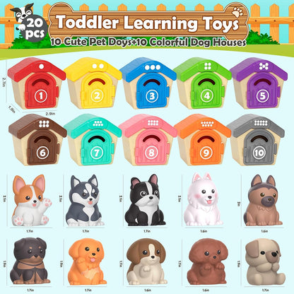 Learning Toys for 1,2,3 Year Old Toddlers, 20Pcs Farm Animals Toys Montessori Counting, Matching & Sorting Fine Motor Games, Christmas Birthday Easter Gift for Baby Boys Girls Age 12-18 Months