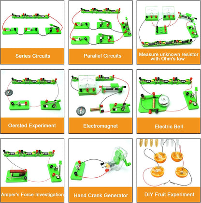 EUDAX School Physics Labs Basic Electricity Discovery Circuit and Magnetism Experiment kits for High School Students Electromagnetism Elementary Electronics