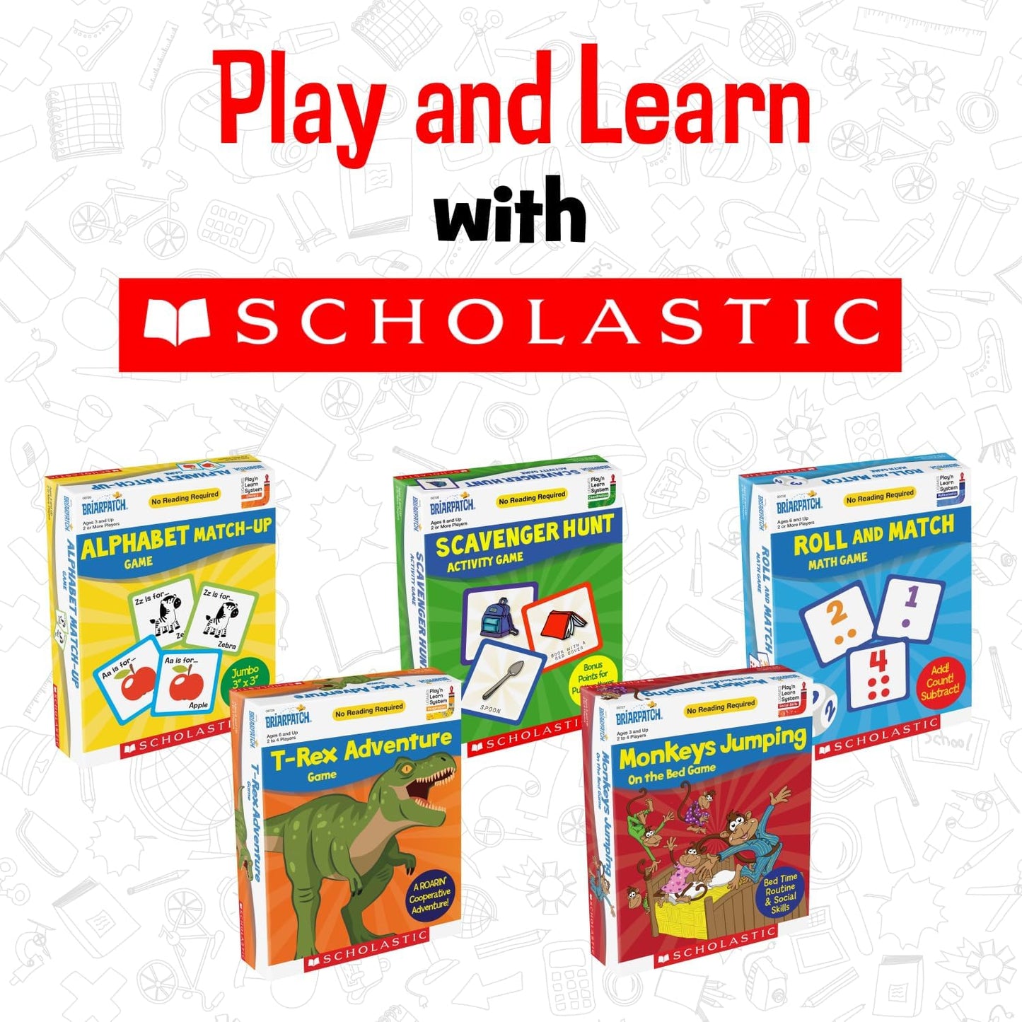 Briarpatch, Scholastic Monkeys Jumping on The Bed Game, Early Preschool Learning for Toddlers, Kindergarten and 1st Grade