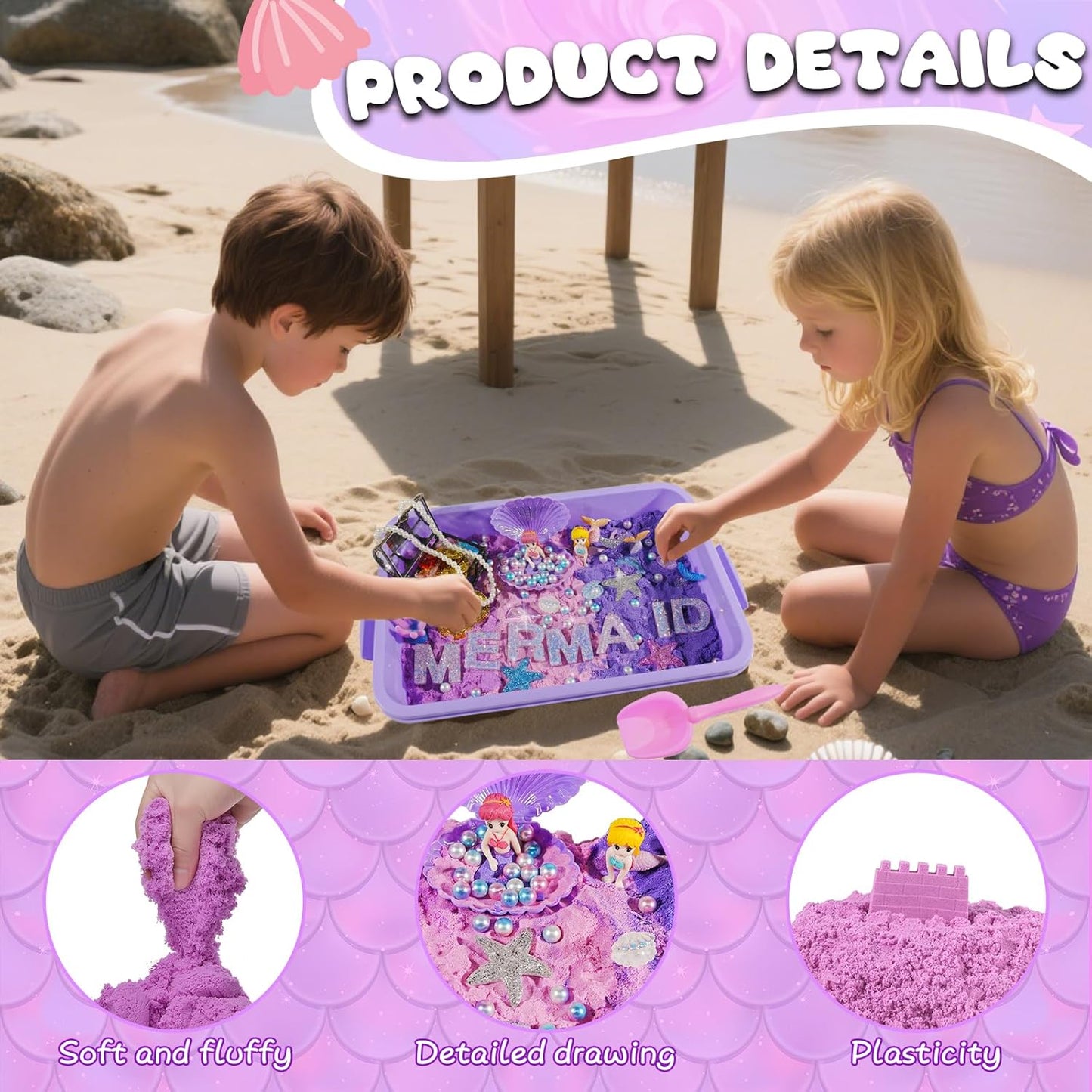 Bbiamsleep Ice Cream Sensory Bin, 61 Pcs Ice Cream Sensory Bin Fillers with 11 Mould 9 Tools for Home Decor