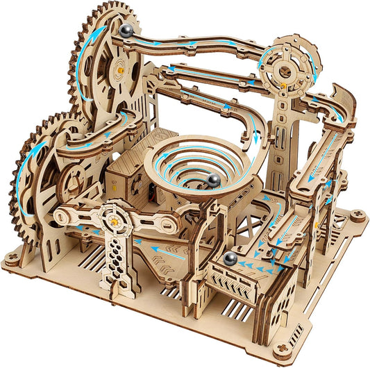 Upgraded Motorized 3D Wooden Puzzles for Adults Marble Run Set, 236-Piece Mechanical Model Kit, STEM Building Project & Unique Gift for Men, Women, Teens, Christmas Birthday Gift