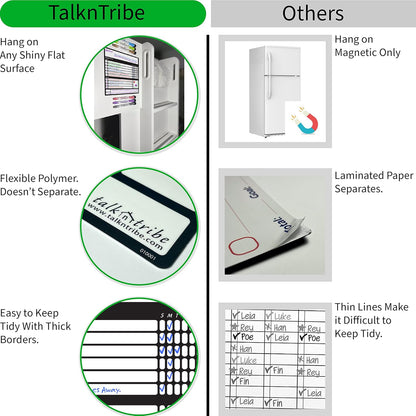 Reusable Peel and Stick Whiteboard for Adult and Teen Chores. (2 Pack with Fine Tip Pens)
