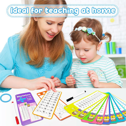 1-12 Multiplication Flash Cards, Large Math Table Flashcards, Including 15 Cards, 2 Dry Erase Markers, 1 Rings, Educational Times Table Flashcards for Classroom Home, for 1st to 3rd Grades