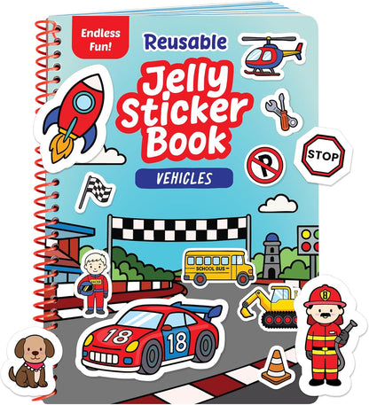 Reusable Jelly Sticker Book - Farm, 7 Scenes - 50 Thick Washable Stickers for Toddlers & Kids: Animals Stickers for Kids, Gift for Ages 3-5 Years Old - Toddler Travel Toys 2-4, Road Trip Activities