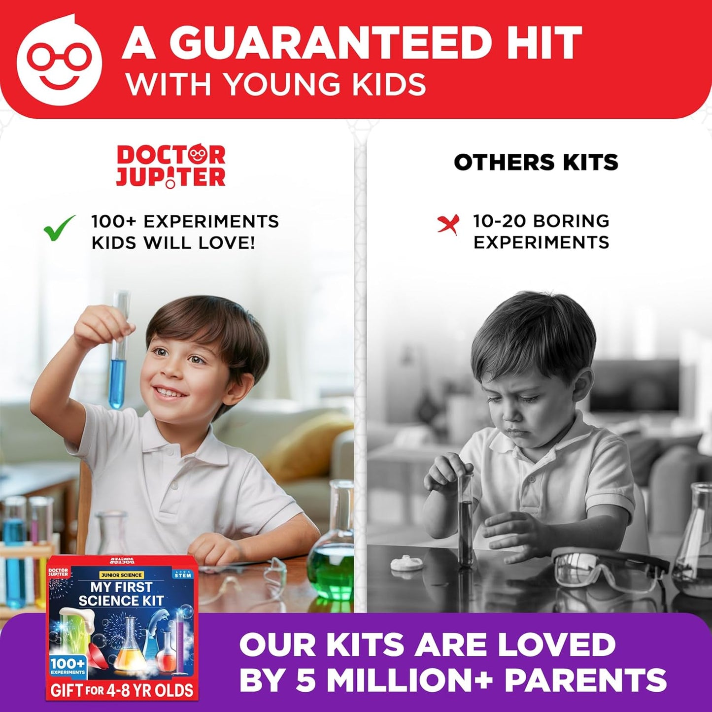 Doctor Jupiter Ultimate Science Kit, Chemistry Set for Kids Ages 8-9-10-11-12-13-14 | Birthday Gift Ideas for Boys & Girls 8+ Years Old | STEM Toy with 135+ Experiments | Learning & Educational Kits