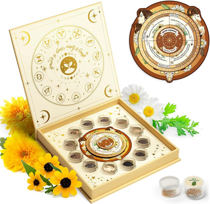 Lush&Dew Ancestral Apothecary Medicinal Tea Herb Seed Chest, 36,000+ Non-GMO Survival Seed Kit, Gardening Gifts for Women Men, 40 Types Heirloom Garden Seeds for Planting Herbs, Raised Bed Windowsill
