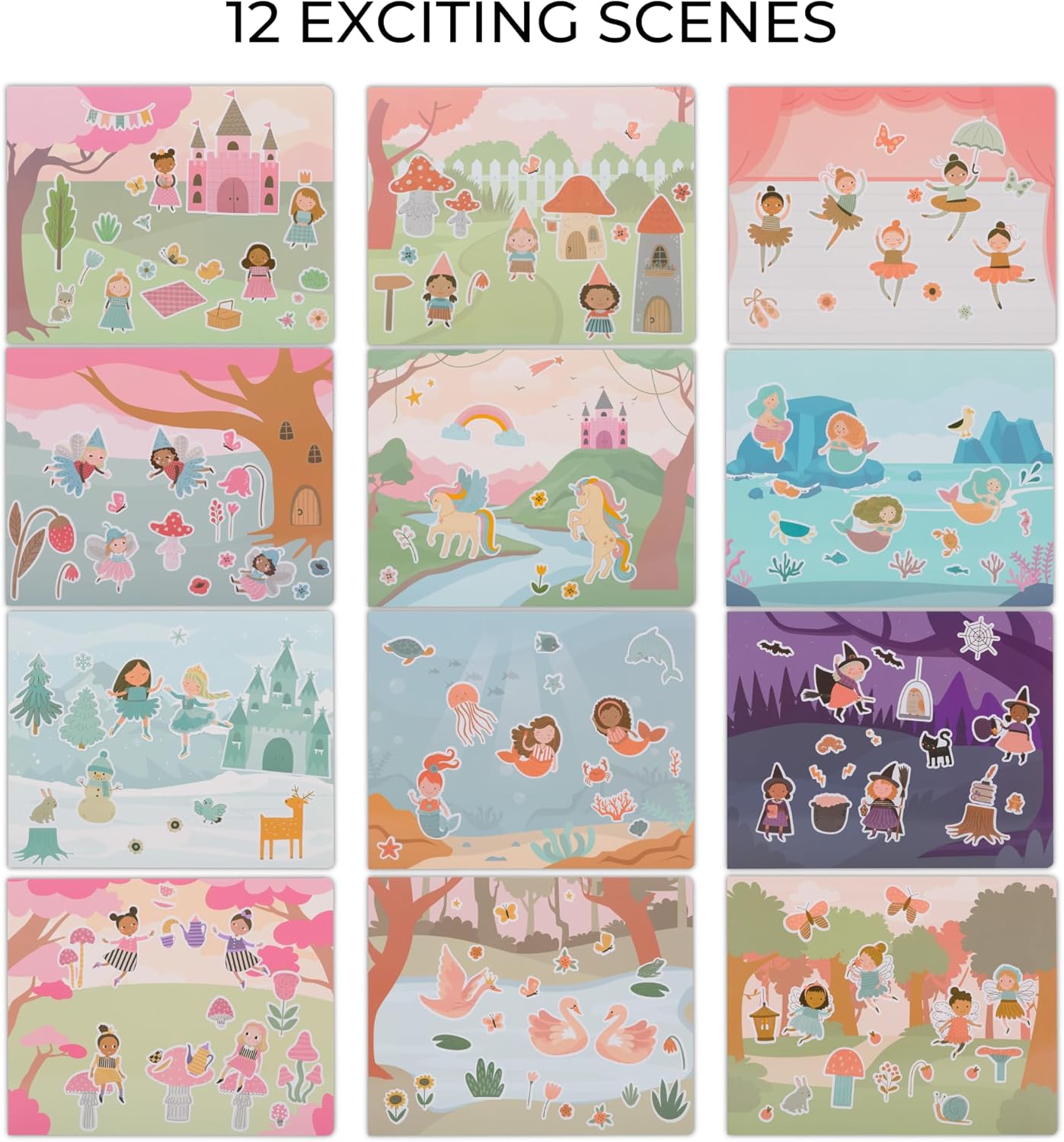 Fun Sticker Book for Toddlers 2-4 Years - Perfect Kids Activity Book with 500+ Beautiful Stickers & 12 Themes for Entertaining Boys & Girls 4-8 While Traveling - Incl. Coloring Pages