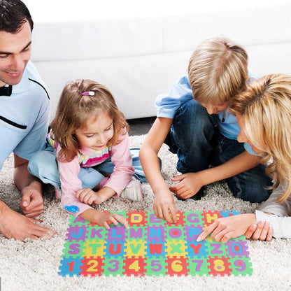 36Pcs Mini Number Alphabet,Toddle Alphabet Puzzle Table Mat for Learning, Baby Foam Play Mat for Early Childhood Education