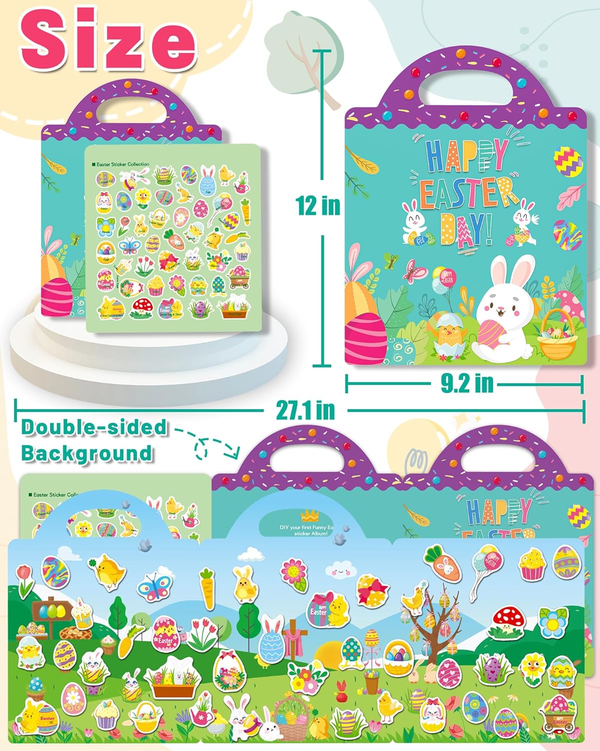 Halloween Sticker Books for Kids, Reusable Sticker Books for Toddlers, Halloween Travel Toys Acticities Crafts Birthday Gifts for Boys Girls Kids