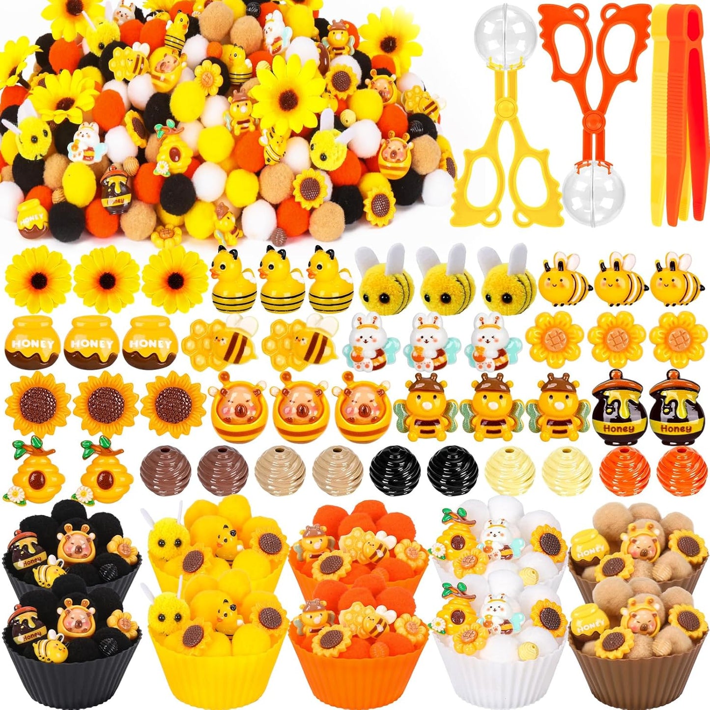 307 Pcs St. Patrick's Day Sensory Bin Filler Shamrock Fine Motor Sensory Bin Items Includes Pom Poms Irish Shamrock St. Patrick's Hat Resin Animals for Counting Sorting Training