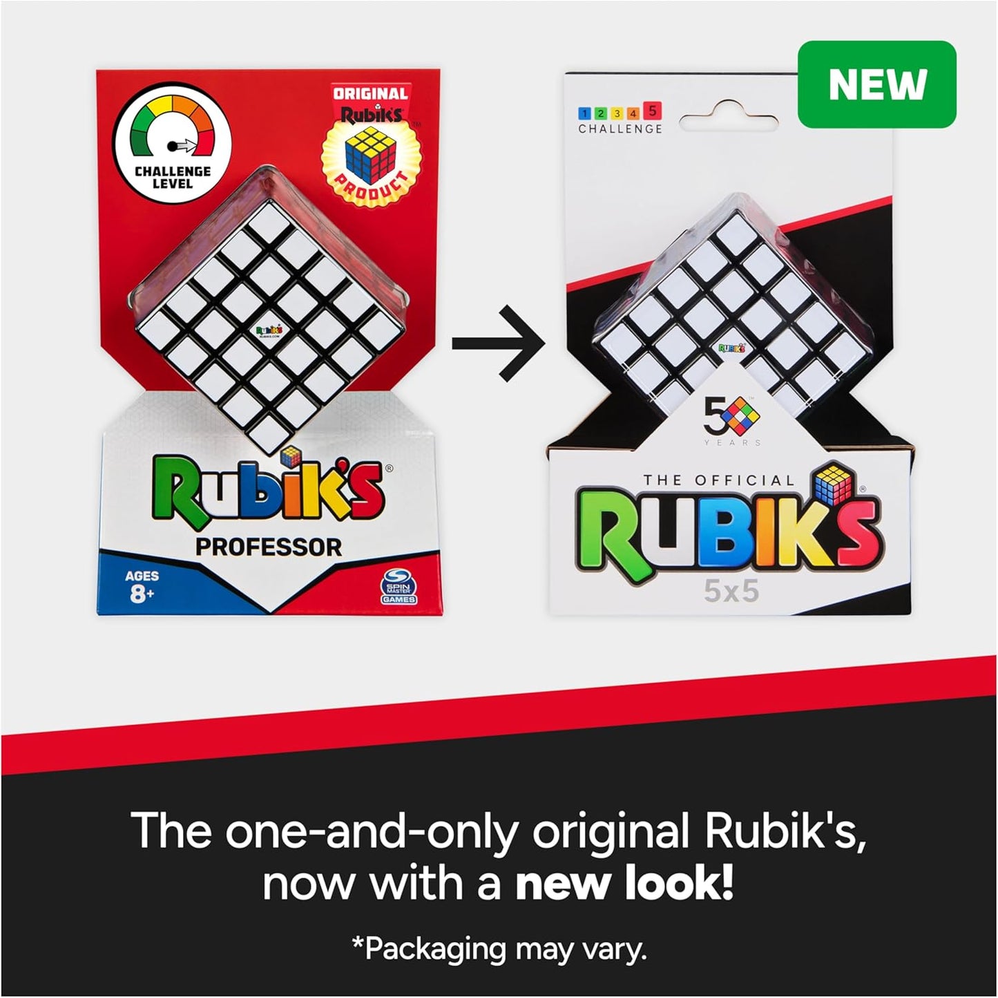Rubik’s Cube, Special Retro 50th Anniversary Edition, Original 3x3 Cube Collectible & Desk Décor, Problem-Solving Brain Teaser, Fidget Toy, Sensory Puzzle for Adults, Teens, Kids, for Ages 8 & Up