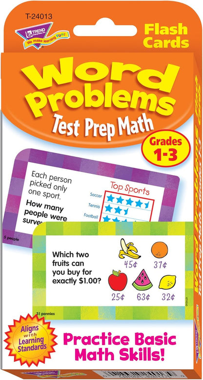 Test Prep Math Word Problems (Grades 1-3)Challenge Cards®