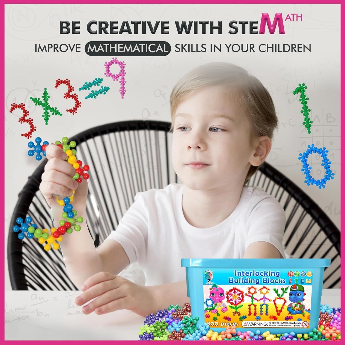 Curious 2 Learn 300pcs Pastel Building Blocks STEM Toy – Montessori Interlocking Discs Set for Kids 3+ | Educational Construction Set | Creative Gift for Girls & Boys | Safe, Durable & Colorful