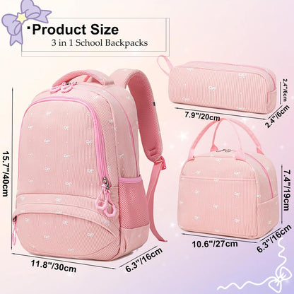 Girls Backpack for Elementary Unicorn Backpack Kids Backpack School Bookbag for Girls 3 in 1 Set Back to School