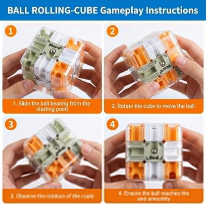 3D Rolling Ball Maze Cube & Marble Maze Puzzle - Large Labyrinth Brain Teaser Toy for Kids Ages 4-8, 8-12 & Adults. Challenging 3D Puzzle Game. Best Travel Birthday Gift (Blue)