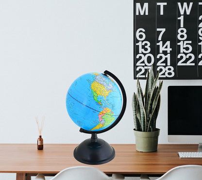 Political Globe Dia 5.5-inch / 14cm- Educational/Geographic - Stainless Steel Arc and Base - School, Home, and Office