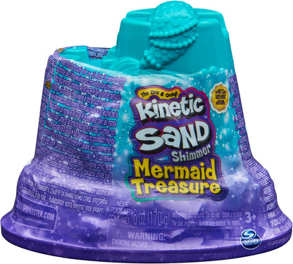 Kinetic Sand Mini Mermaid Lock, 170 g, Magic Sand, Purple Sand, 1 Cutter, 2 Accessories and 3 Gems, Toy for Children and Girls 3 Years