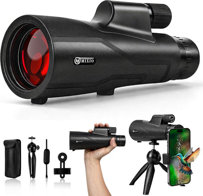 15x56 Monocular Telescope High Power Monoculars High Definition for Adults Kids with Smartphone Adapter&Tripod with BAK-4 Prism Stargazing Hunting, Wildlife Bird Watching, Travel Camping, Hiking