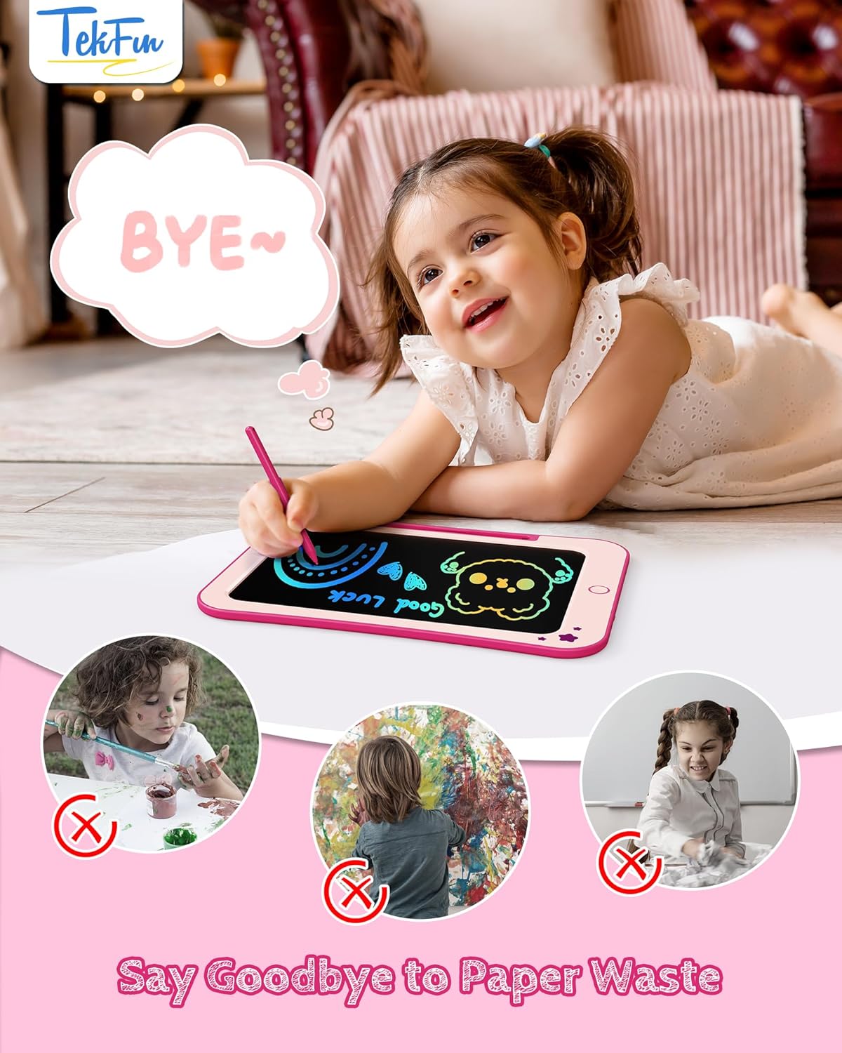 Birthday Gifts for Kids, 10inch LCD Writing Tablet Doodle Board, Mess Free Coloring Drawing Pad,Toddler Travel Toys, 3 4 5 6 7 8 Year Old Girl Birthday Gift, Christmas Easter Toys