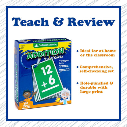 Continuum Learning 0-12 Multiplication Flash Cards for Kindergarten and Elementary Classroom Must Haves, 156 Math Flashcards, Teacher Must Haves for Homeschool and Classroom Essentials