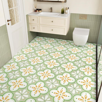 Wallercity White Marble Peel and Stick Vinyl Floor Tiles 6-Pack 12x12 Inches Self Adhesive Waterproof Flooring Planks for Bathroom Kitchen Bedrooms Stick on Floor Tiles Laminate Sheets Vinyl Flooring