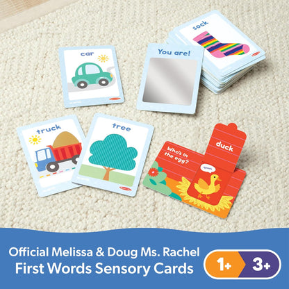 Melissa & Doug® Ms. Rachel™ First Words Textured Sensory Flashcards Preschool Learning Toy for Boys, Girls - FSC Certified