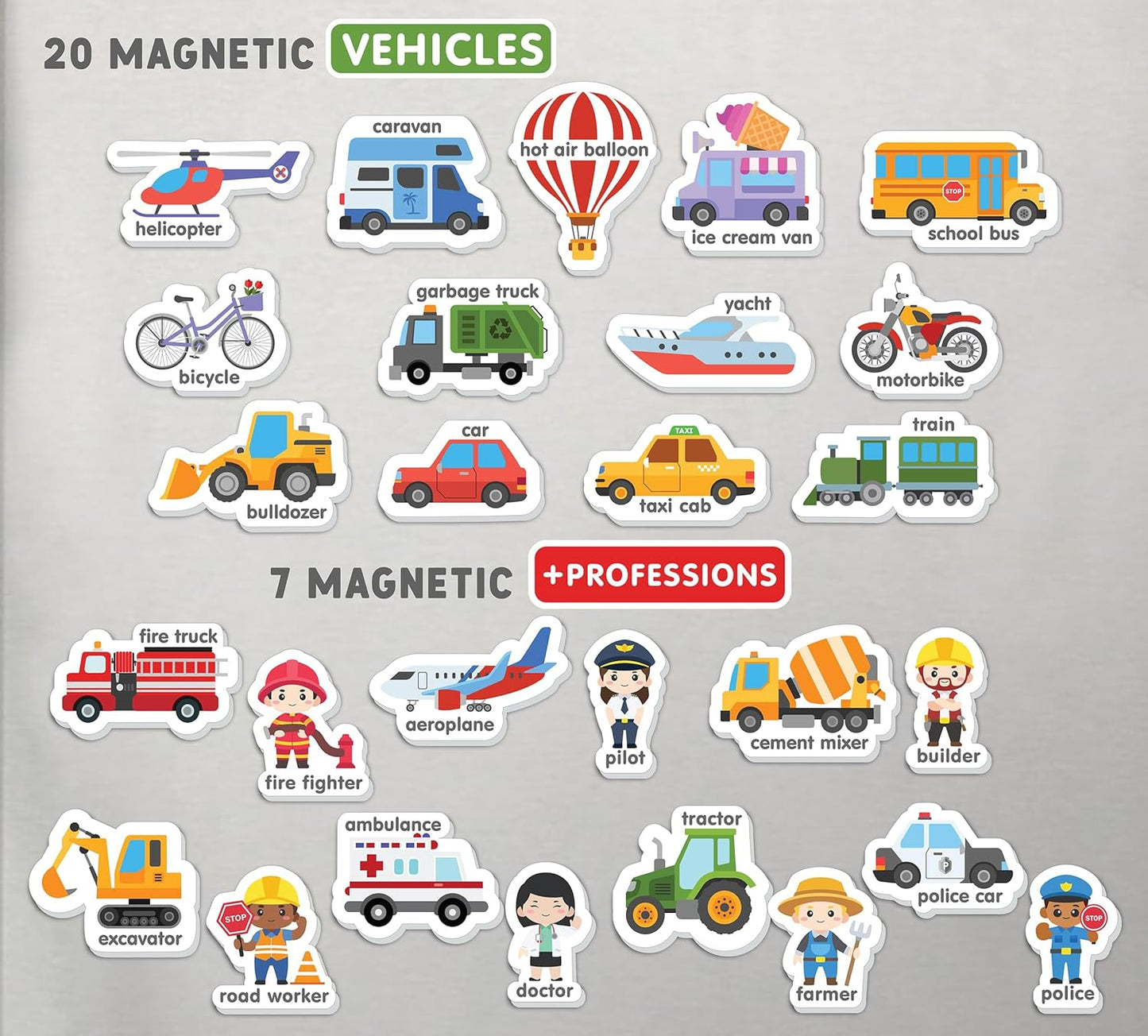 Curious Columbus Vehicles Fridge Magnets for Toddlers 1-3 Year Olds| Large Foam Refrigerator Magnets for Kids Baby and 3-5 Years Old | Magnetic ABC Learning | Educational Toys Babies to Preschool
