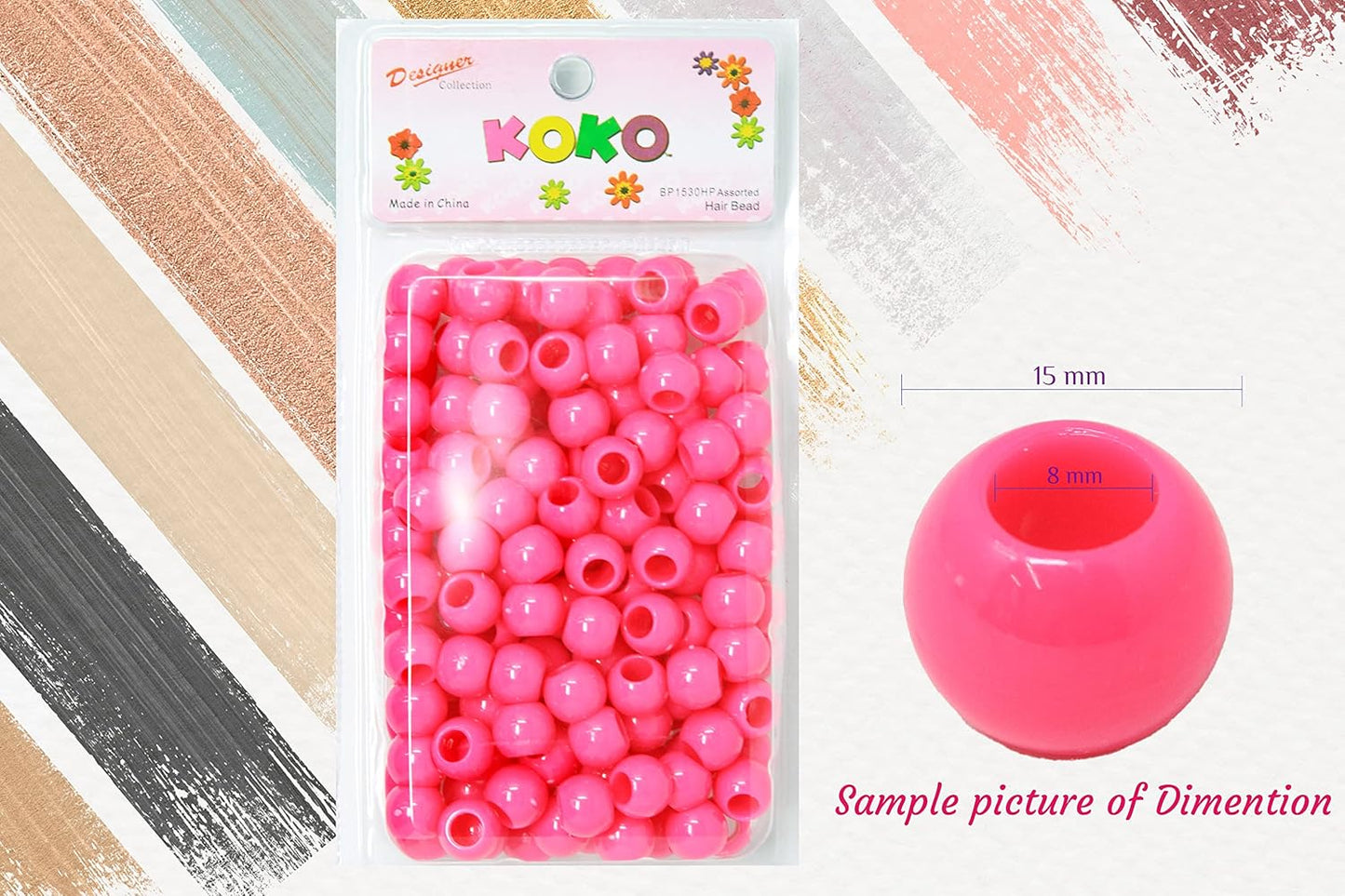 160PC 12x15 mm Premium Wholesale Pony Beads, Bracelet Cool Beads, Beads for Hair Braids, Beads for Kids Crafts, Plastic Beads, Hair Beads for Braids for Girls