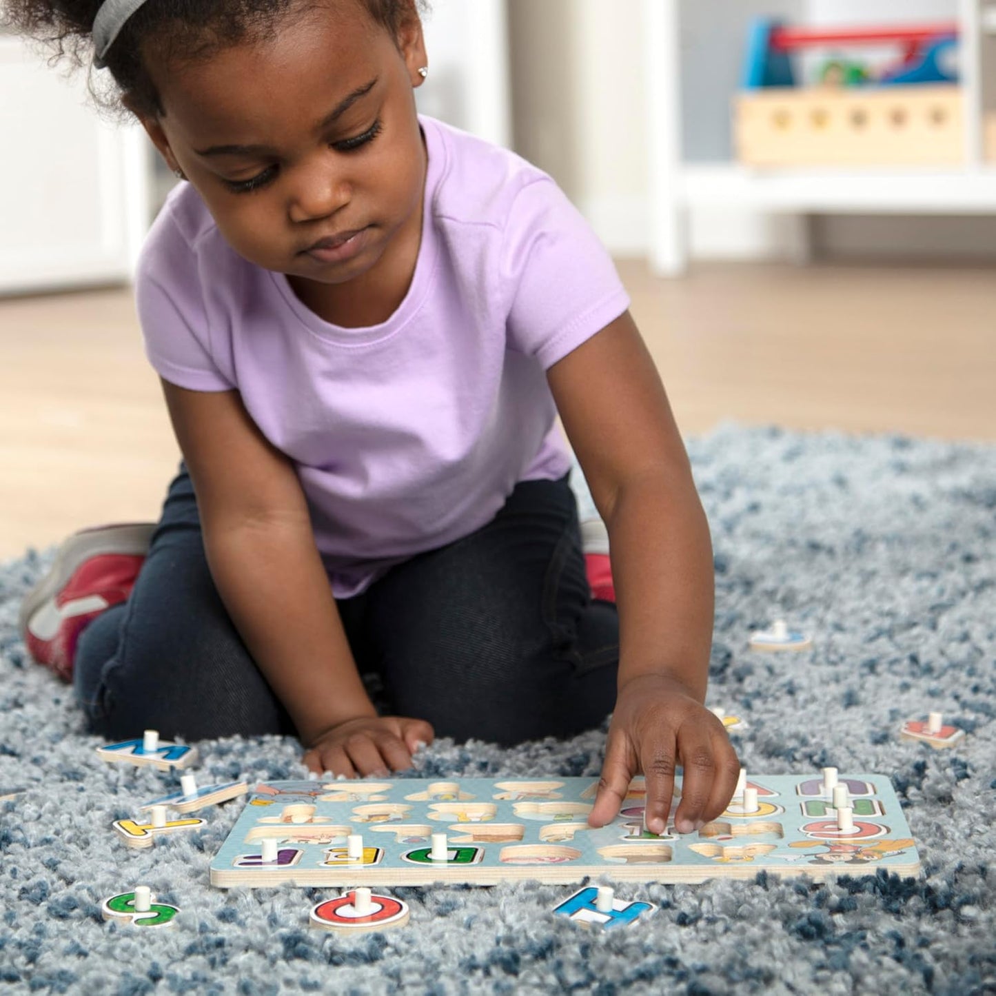 Melissa & Doug Disney Classics Alphabet Wooden Peg Puzzle (26 pcs)