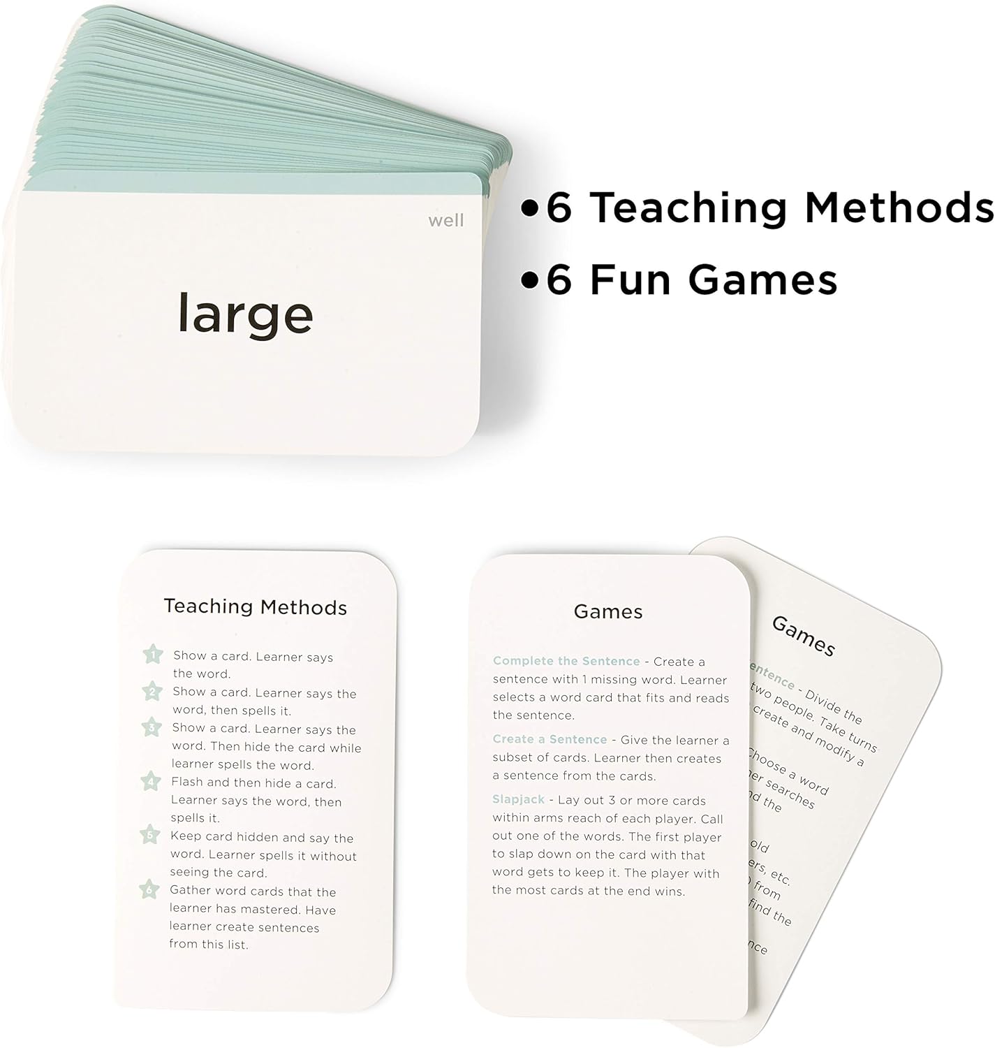 Award-Winning Phonics & Vocabulary Flash Cards (1000+ Words w/Prefixes, Suffixes & CVC) incl. Games & Visual Aids for Ages 4-8, Pre-K to 3rd Grade