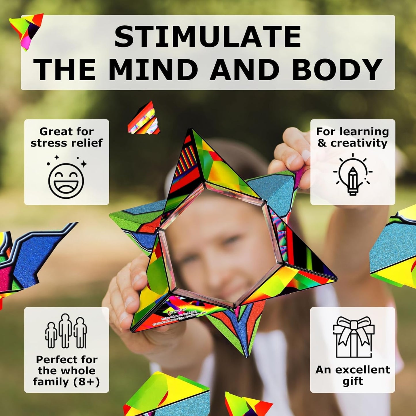 Shashibo Shape Shifting Box - Award-Winning STEM Fidget Toy with Ultra Strong Magnets - Puzzle Cube Transforms Into 100+ Shapes, Perfect Sensory Gift for Kids, Teens, and Adults (Cosmos)