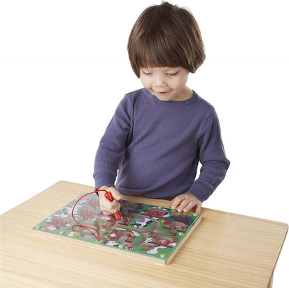 Melissa & Doug Magnetic Wand Number Maze - Wooden Puzzle Activity Learning Toys, Travel Activities for Kids, Magnetic Maze for Toddlers and Kids Ages 3+