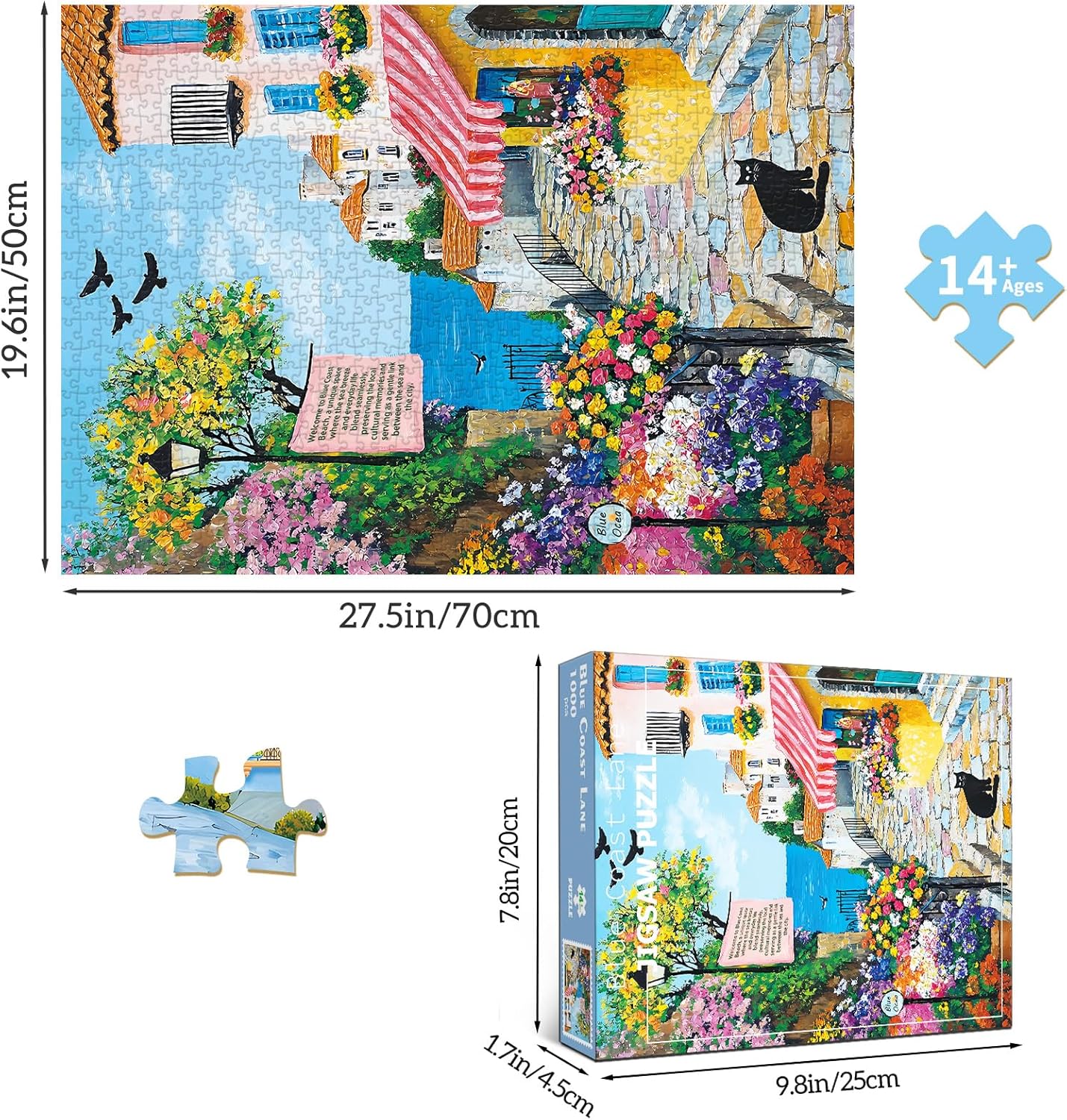 Puzzles for Adults 1000 Pieces,Seaview Campground Jigsaw Puzzle with 1:1 HD Poster, Perfect Interlocking No Dust, Stress Relief Ideal Gift for Family Games