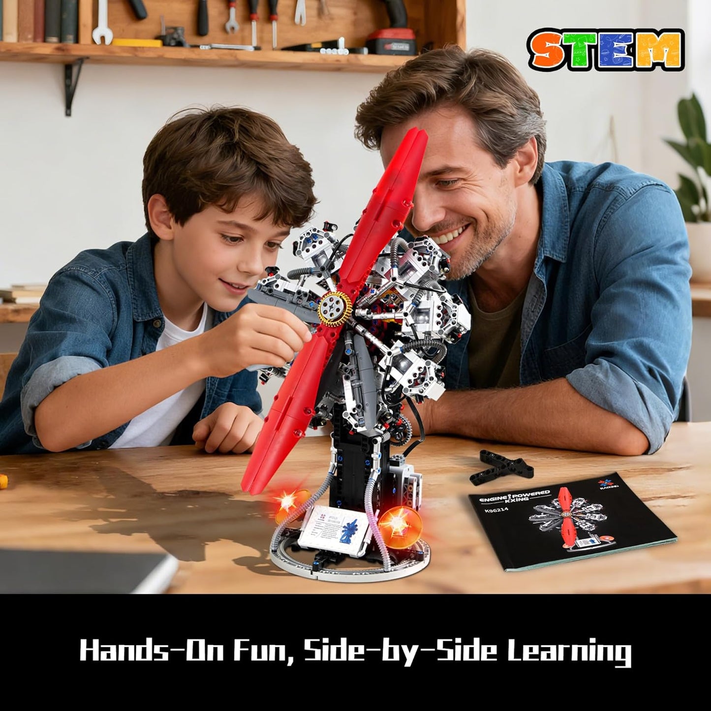 V8 Engine Model Kit that Runs,Visible Building Toys with APP Control, Motor & LED Light, Mini Engine kit for Adults & Boys Kids 14+ Years Old (770PCS)