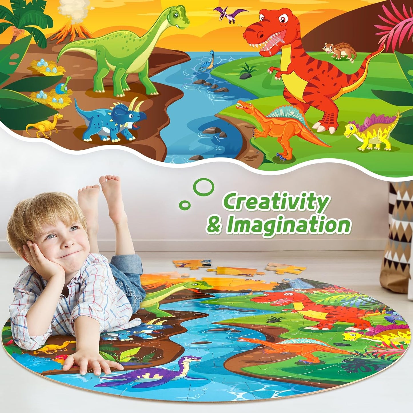 SYNARRY Solar System Floor Puzzles for Kids Ages 4-8, Large 70 Piece Jigsaw Puzzles for Kids Ages 4-6, Space Planet Astronaut Toys Puzzles, Preschool Learning Toys, Easter Basket Stuffers for Boy Girl