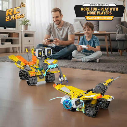 5in1 STEM Robot Building Kits for Kids 6-12, App & Remote Control STEM Dinosaur Tank Robot Building Toys for Kids, 890Pcs DIY Science Building Sets, Erector Sets for Boys Girls Birthday Xmas Gifts
