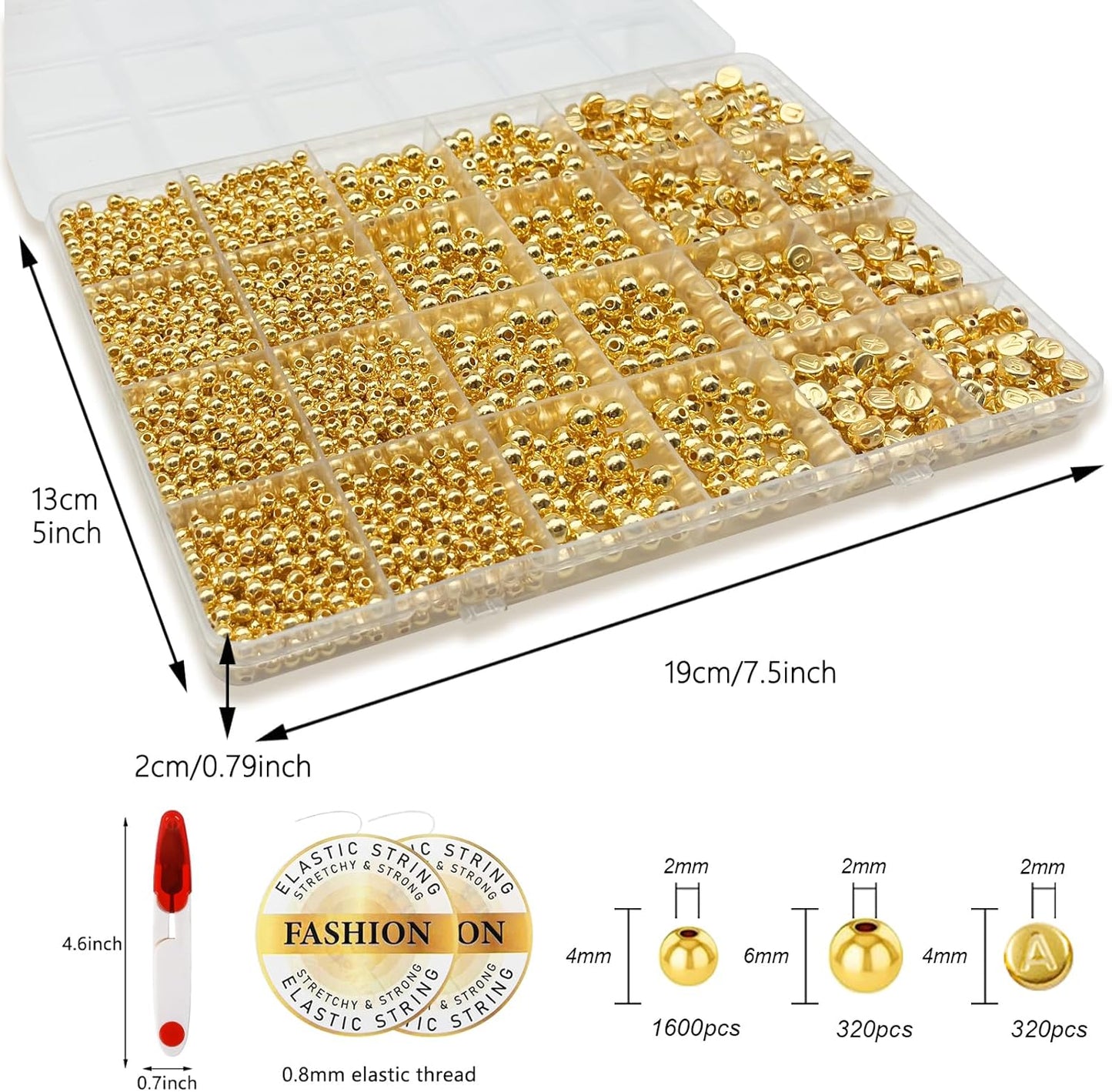 Hpebl 2136PCS Beads for Bracelets Pearl Bracelet Making Kit Friendship Bracelet Kits Bracelet Bead Kits Small Pearl Bead and Gold Beads Beading Kit for Bracelets Jewelry Making Kit