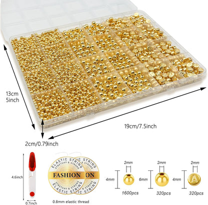 Hpebl 2136PCS Beads for Bracelets Pearl Bracelet Making Kit Friendship Bracelet Kits Bracelet Bead Kits Small Pearl Bead and Gold Beads Beading Kit for Bracelets Jewelry Making Kit