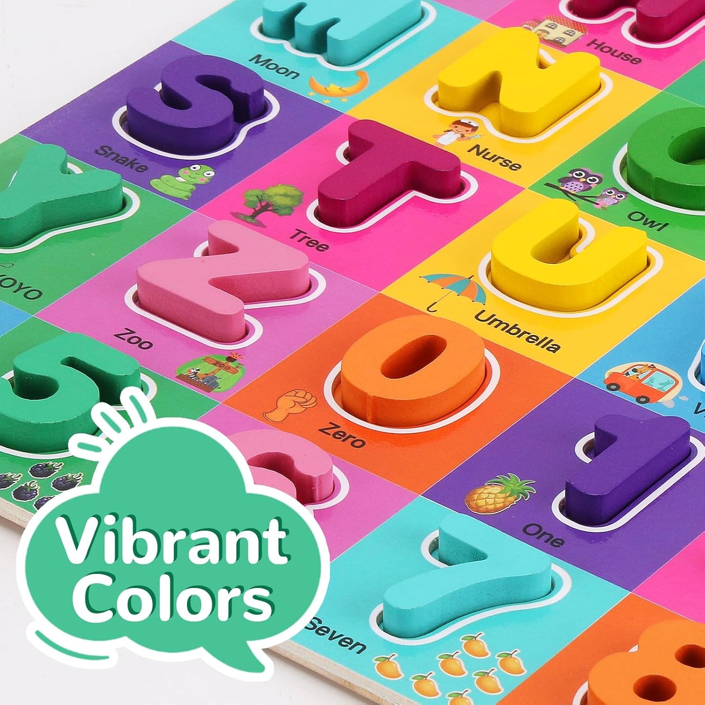 Alphabet Wooden Puzzles for Toddlers 3-5, Pack of 3 ABC, Number and Shape Puzzle, Preschool Educational Learning Toys with Puzzle Board & Letter Blocks for Girls Boys Ages 3 4 5 Years Old