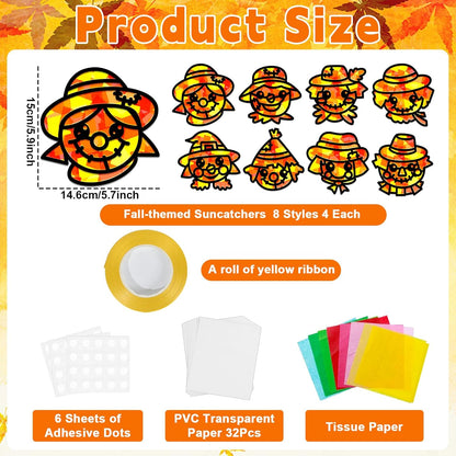 32 Sets Outer Space Suncatchers Craft Kit DIY Window Stained Glass Effect Planet Astronaut Alien Paper Crafts Home School Classroom Decoration Kid Birthday Gift Creative Art Project Activity Game - Colors A