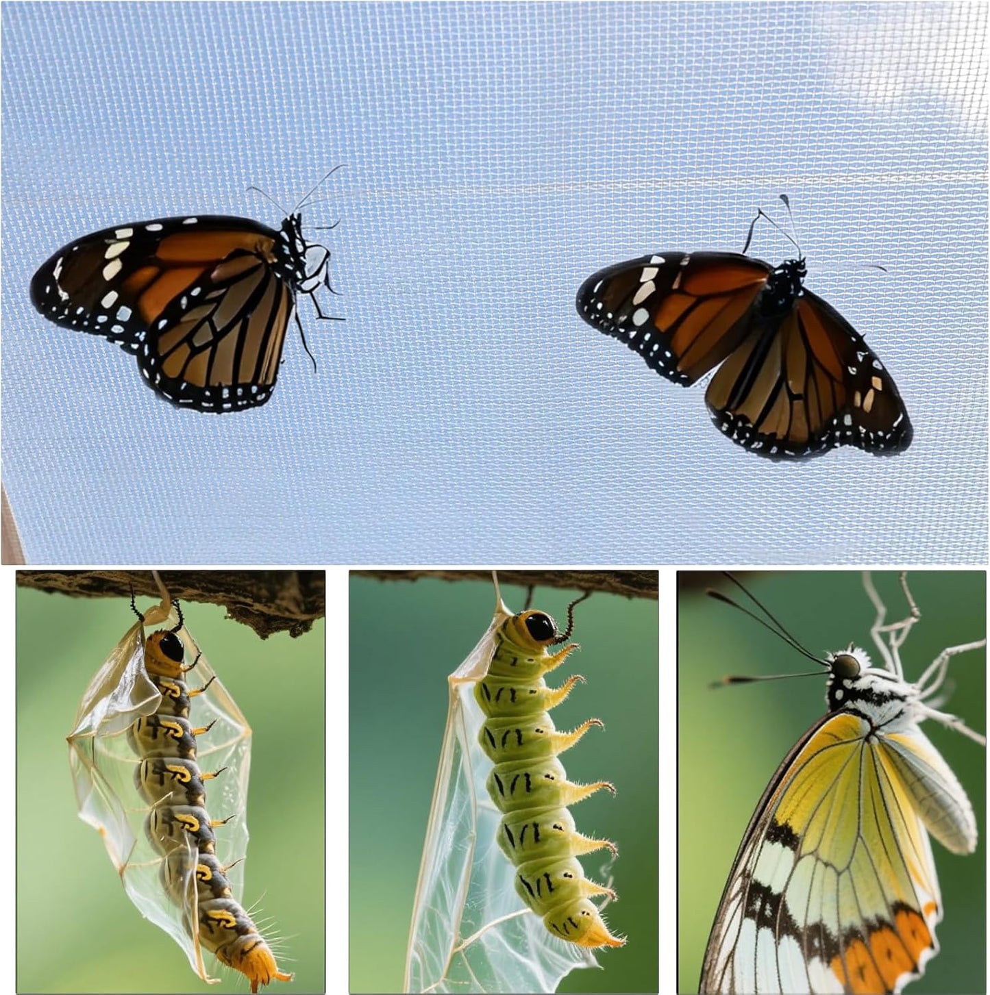 Yohsnor Butterfly Habitat - 20x18 Inch Wooden Monarch Enclosure for Caterpillar Growth & Hatching - Durable Outdoor Insect Observation Station with Safe Professional Mesh - Educational Butterfly Kit