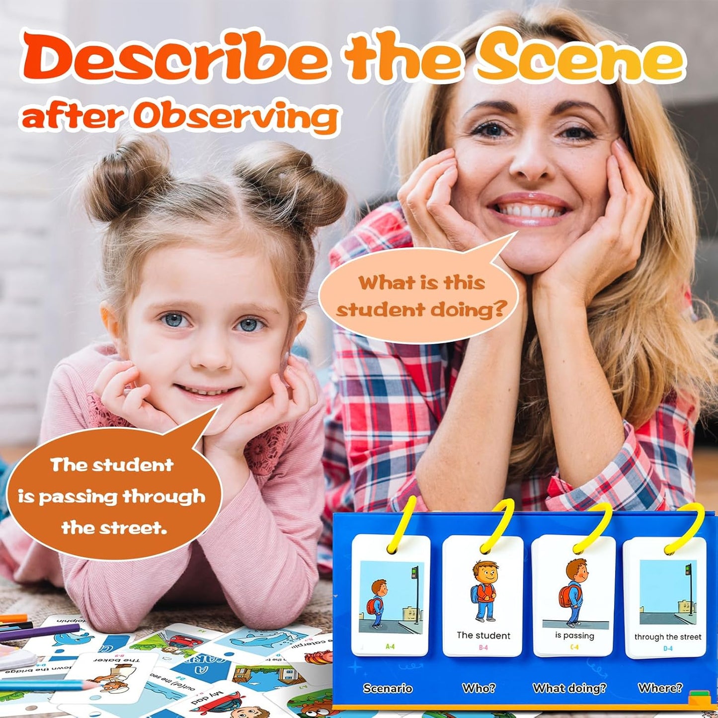 Flipping Calendar Set for Kids 3-10 - Learning Pocket Chart, Sentence Building Flash Cards, Kids Puzzle Games for Homeschool Classroom, Educational Gifts for Boys Girls (Sentence Building)
